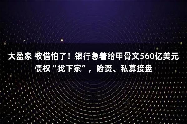 大盈家 被借怕了！银行急着给甲骨文560亿美元债权“找下家”，险资、私募接盘